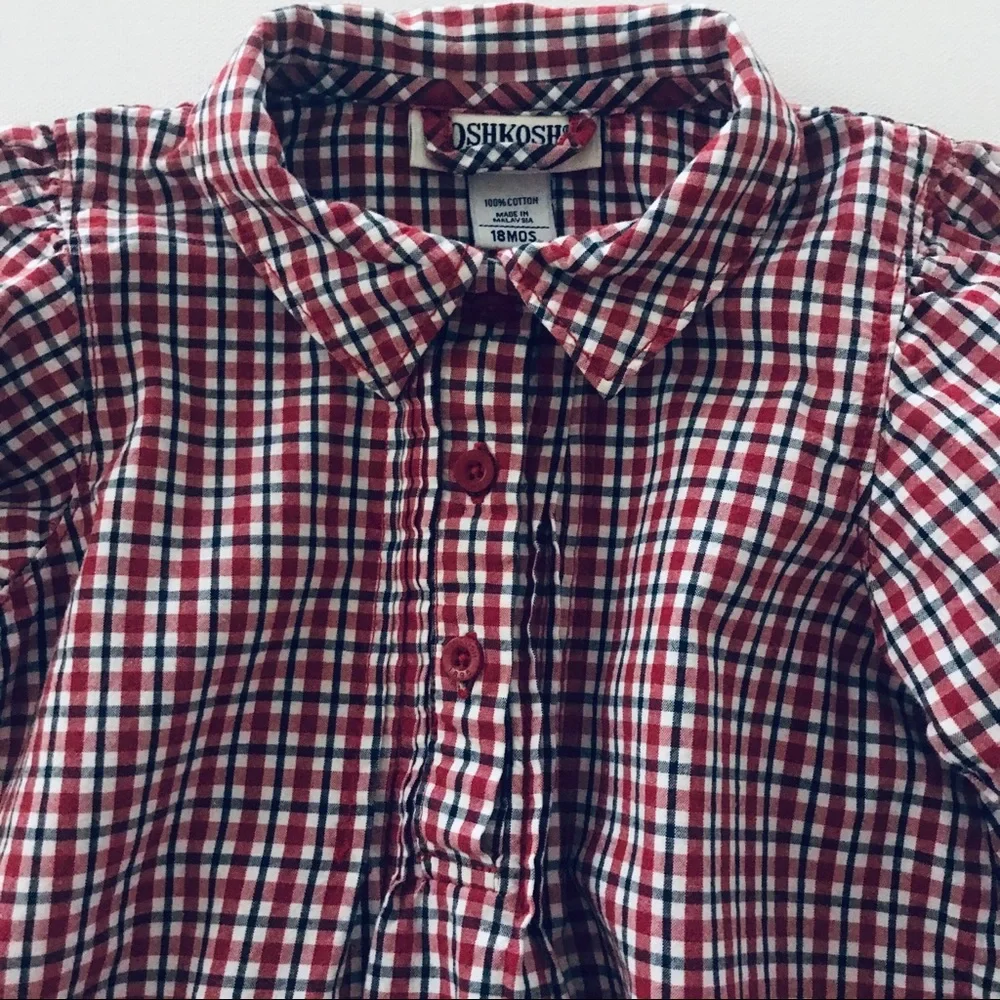 Oshkosh B’gosh Vintage Baby Girl Red Shirt Dress